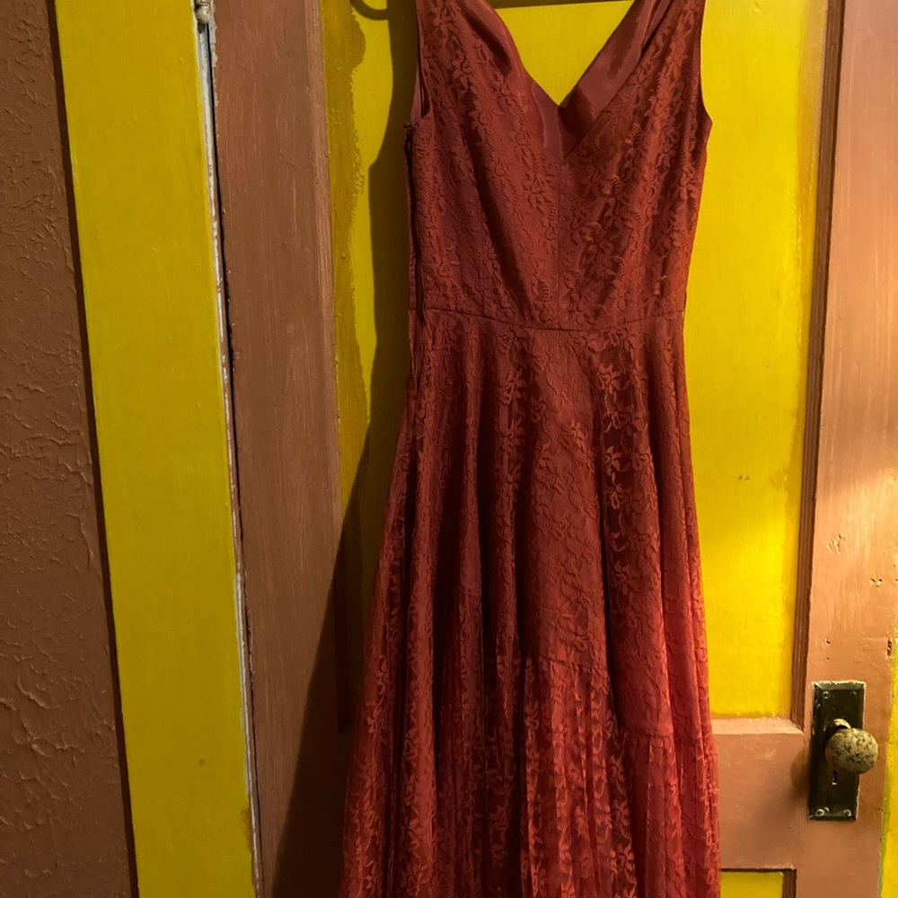 Vintage V-Neck Raspberry Swing Dress (1950’s original)